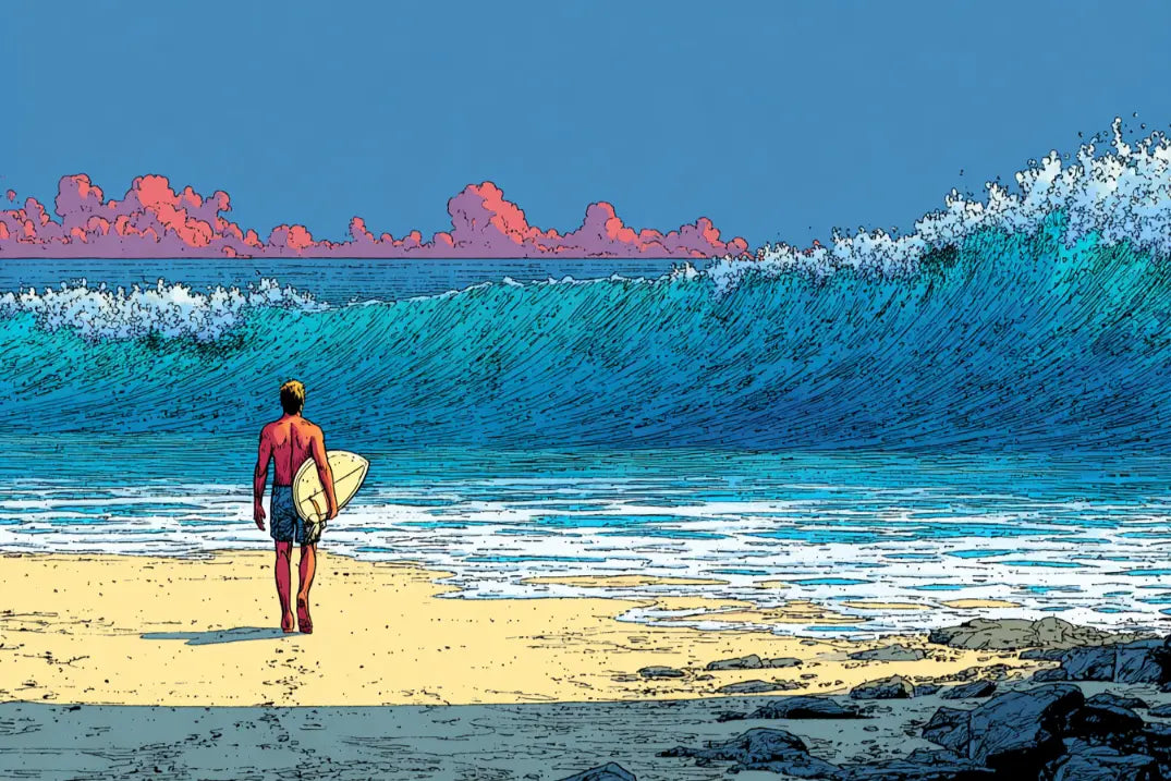 波を見ているサーファー